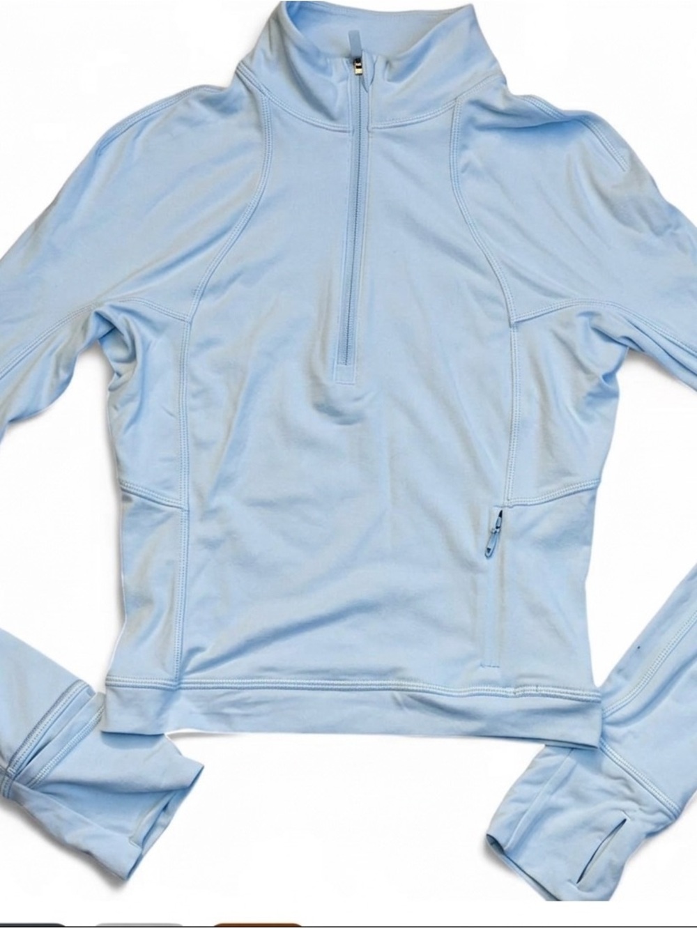 Lululemon athletica Rulu Run Light Blue Crop Half-Zip